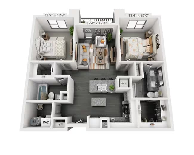 Two Bedroom B2C 1 - 333 floor plan
