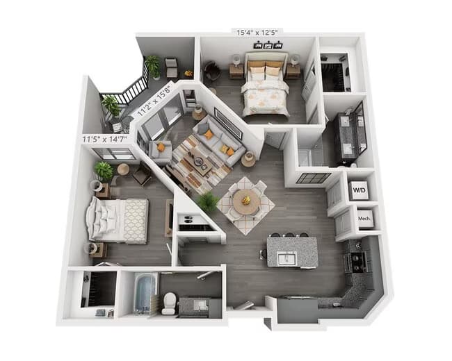 Two Bedroom B2K-II 2 - 103 floor plan