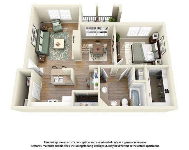Trinity 1x1 0833 floor plan