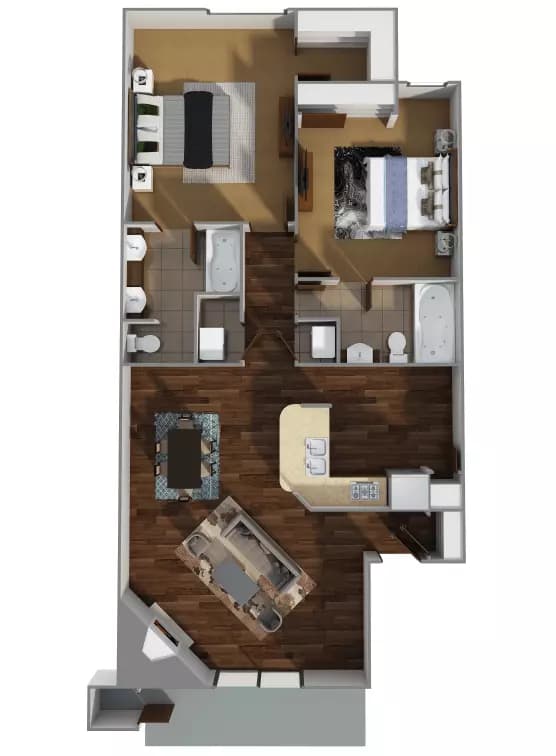 2 Beds • 2 Bath 603 floor plan