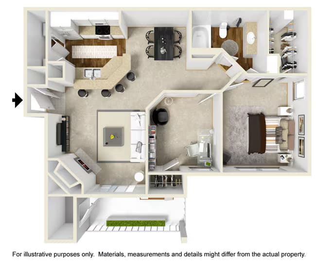 2 Beds • 2 Bath 329 floor plan