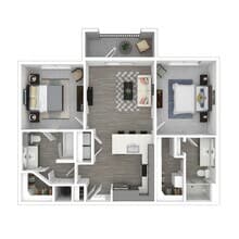 2 Beds • 2 Bath 5201 floor plan