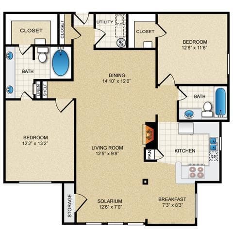 TARA SOLARIUM 1134 floor plan