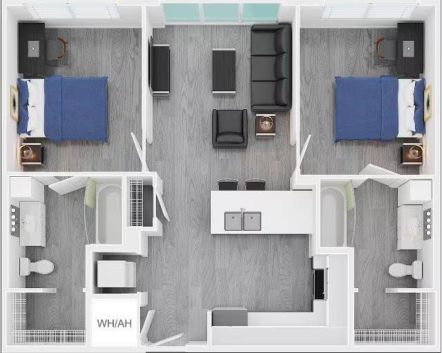 2x2 Private floor plan