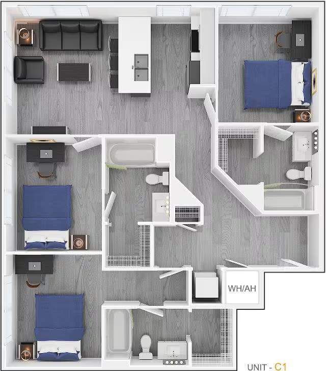 3x3 ANSI Type-A Private floor plan