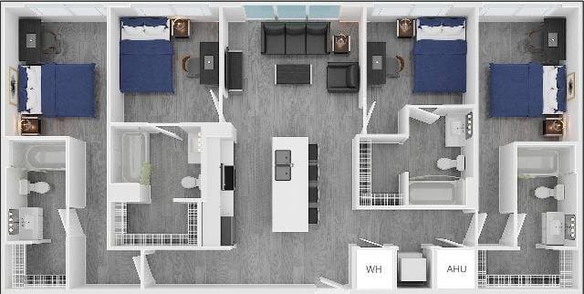 4x4 ADA Private floor plan