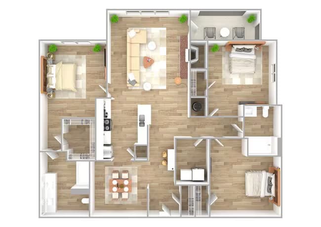 3 Beds • 2 Bath 01-110 floor plan
