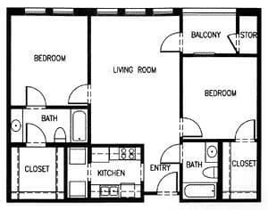 C2B 2x2 50 2104 floor plan