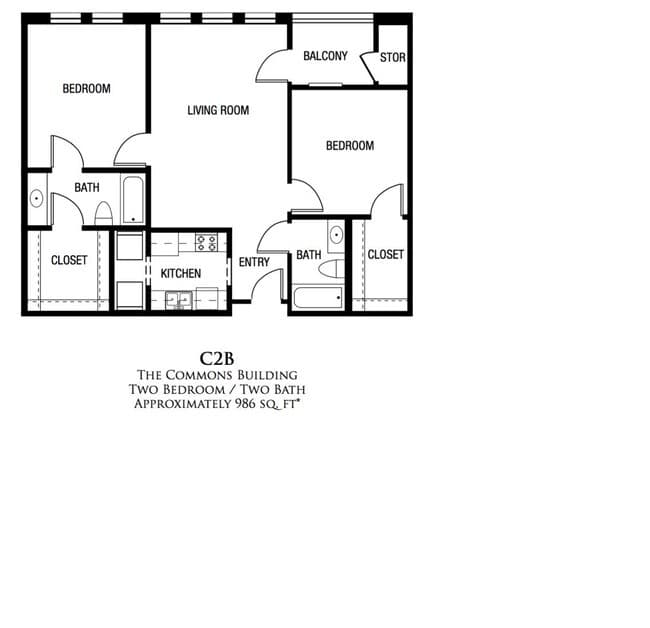 C2B 2x2 MKT 2203 floor plan