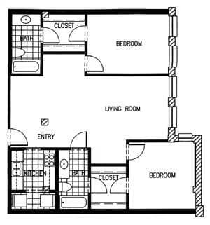 P6B 2x2 MKT 1307 floor plan