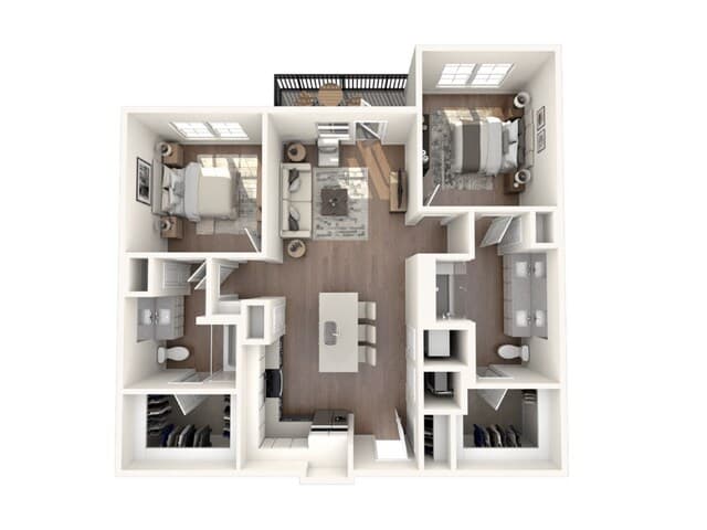 2 Bed, 2 Bath A 4218 floor plan