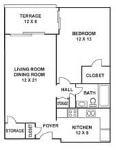 Residence 1D 1112 floor plan