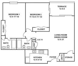 Suite 2G 1111 floor plan
