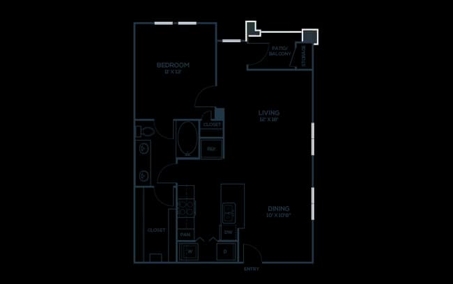 1 Bed • 1 Bath D216 floor plan