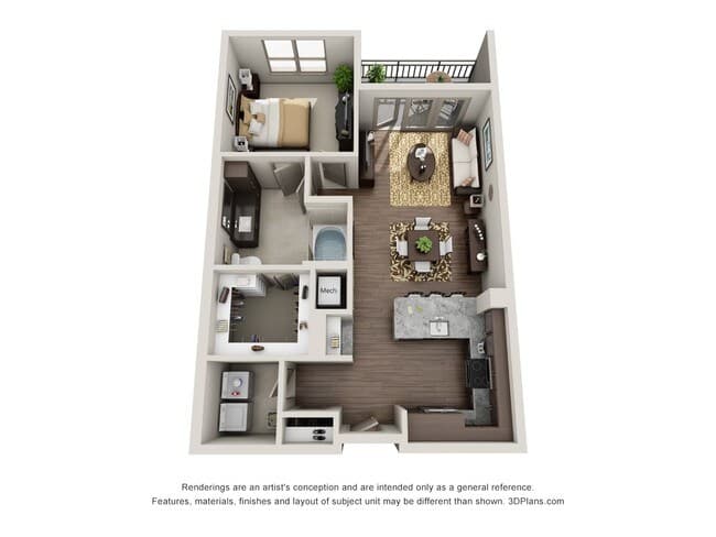 One Bedroom One Bath - A4-1 2153 floor plan