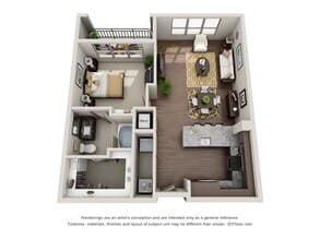 One Bedroom One Bath - A5 5152 floor plan