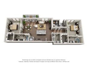 Two Bedroom Two Bath - B5 1105 floor plan