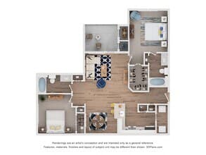 Two Bedroom - Comal 6308 floor plan
