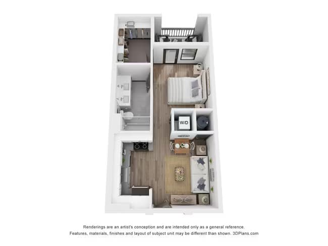 Studio • 1 Bath 2101 floor plan