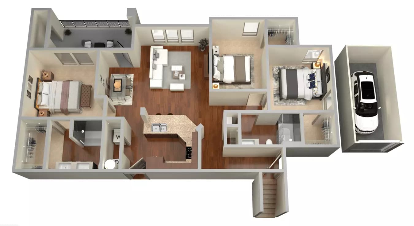 3 bed / 2 bath - C1 1328 floor plan