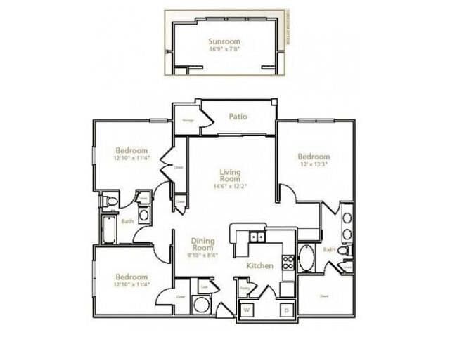 3BR/2BA 0231 floor plan