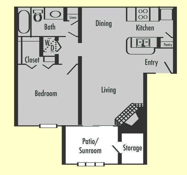 1 Bed • 1 Bath 413 floor plan