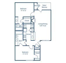 2 Beds • 2 Bath 143 floor plan