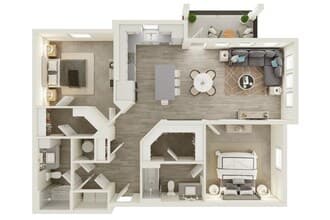 B2 - Two Bedroom, Two Bathroom 2-302 floor plan