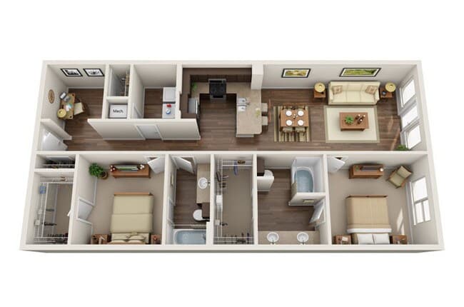 Katy Trail - with Den 103 floor plan