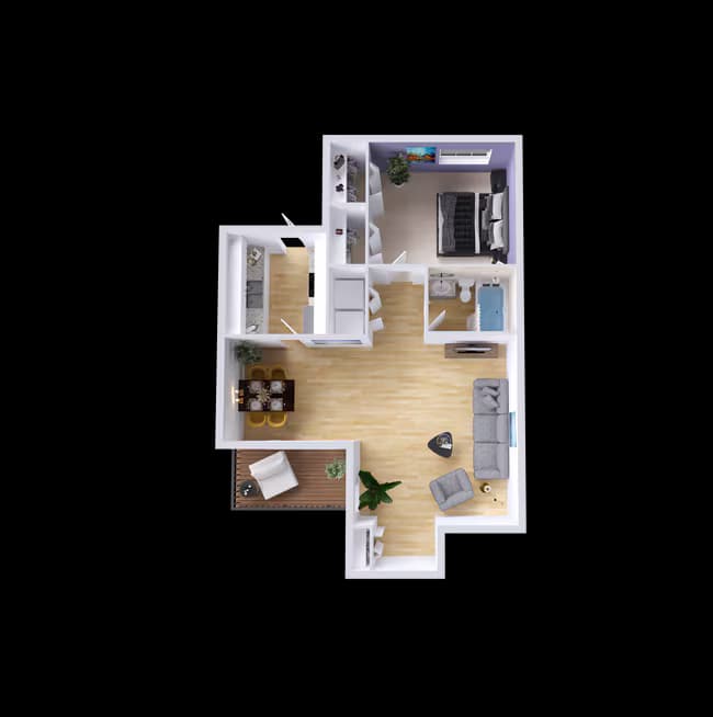 1 Bedroom 1 Bathroom 1914D floor plan