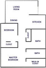 2 Bed 1 1 2 Bath 10-1072 floor plan