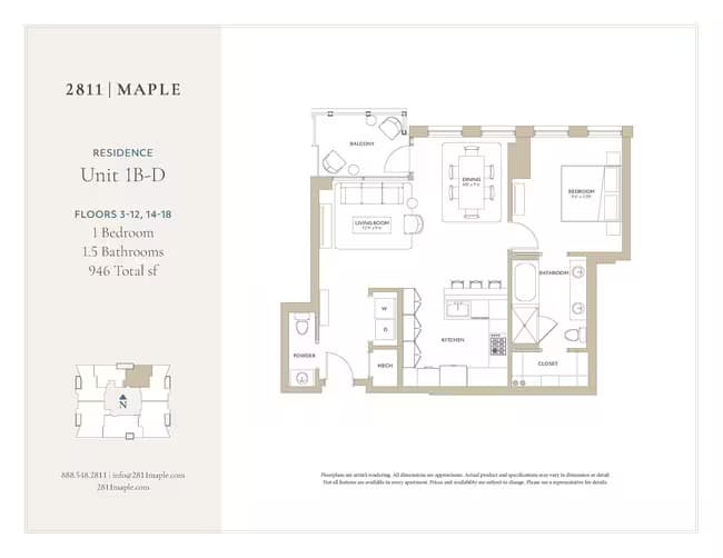 1B-D 502 floor plan