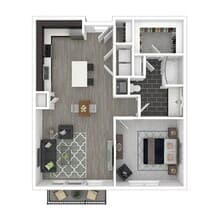 1 Bedroom 2413 floor plan