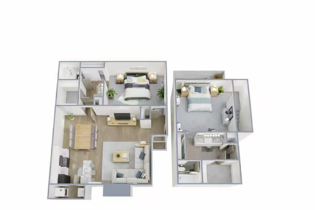 2 Bed 2 Bath 1223 floor plan