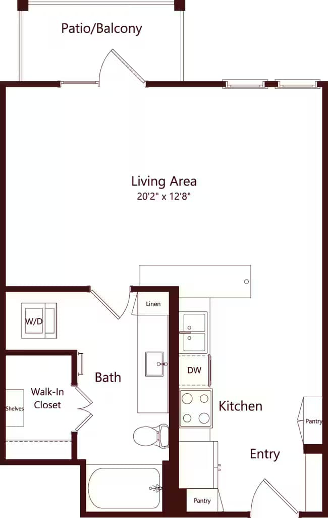 Studio • 1 Bath 1-1317 floor plan