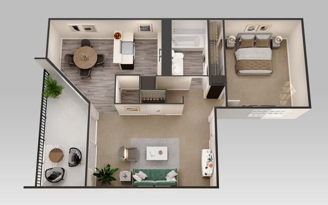 1 Bedroom 1 Bath 7436H floor plan