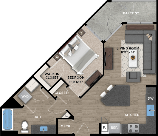 1+1C - IR* 2-2212* floor plan