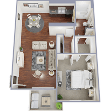 1 bed/1 bath VE-1099 floor plan