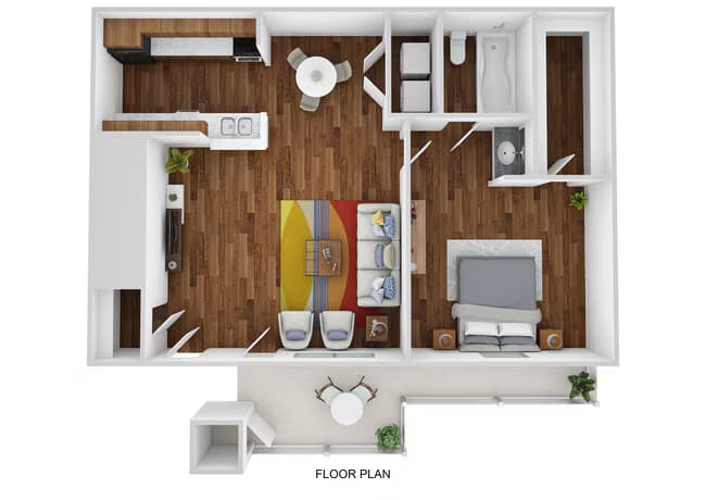 1 Bed • 1 Bath 1-1906 floor plan
