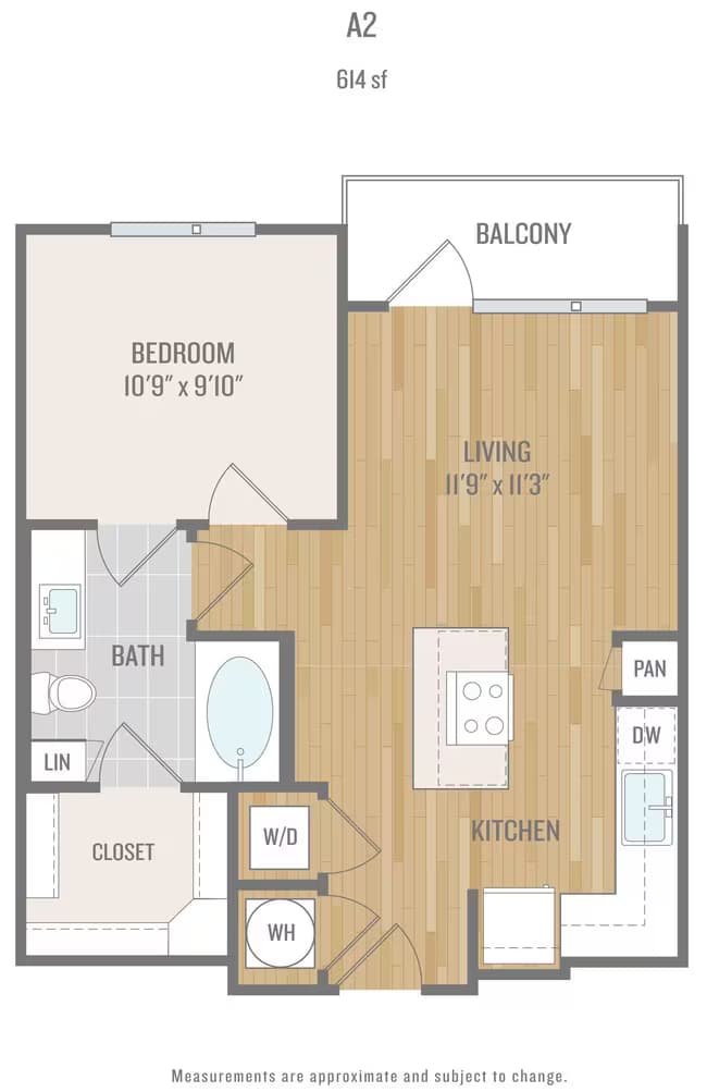 1 Bed • 1 Bath 1119 floor plan