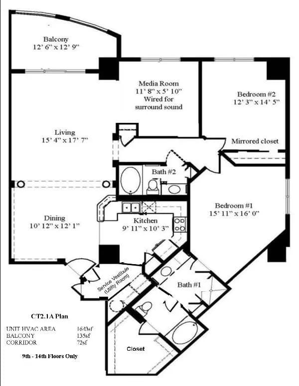 2 Beds • 2 Bath 306 floor plan
