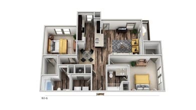 B2 - Two Bedroom, Two Bathroom 08-8112 floor plan