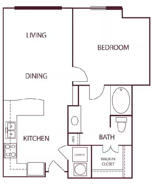 1 Bed • 1 Bath L510 floor plan