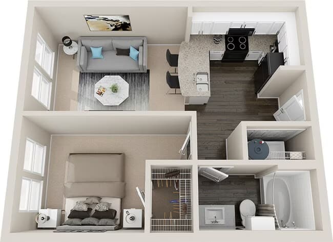 1 Bed • 1 Bath 381 floor plan