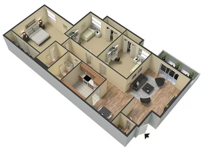 3bd upstairs 600-E-8 floor plan