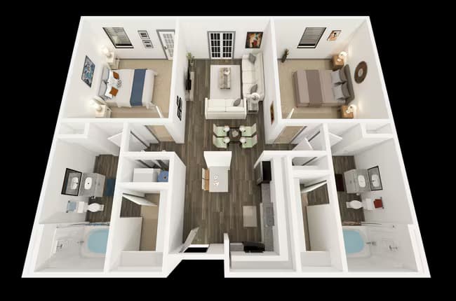 2 Beds • 2 Bath 2312 floor plan