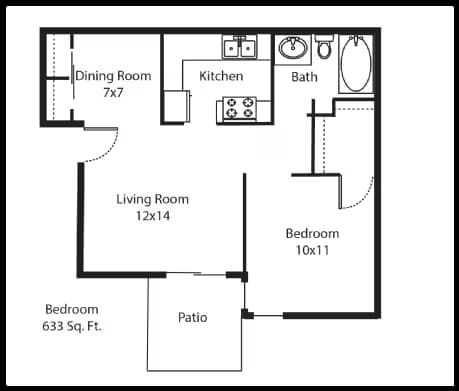 1 Bed • 1 Bath 132 floor plan