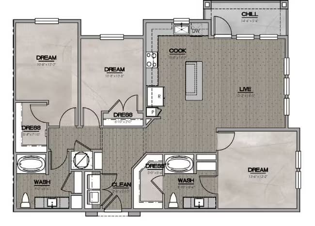 Unit 2329 1253 floor plan