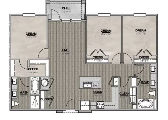 Unit 1357 2230 floor plan