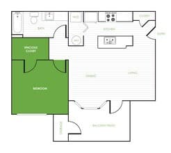 1 Bedroom floor plan
